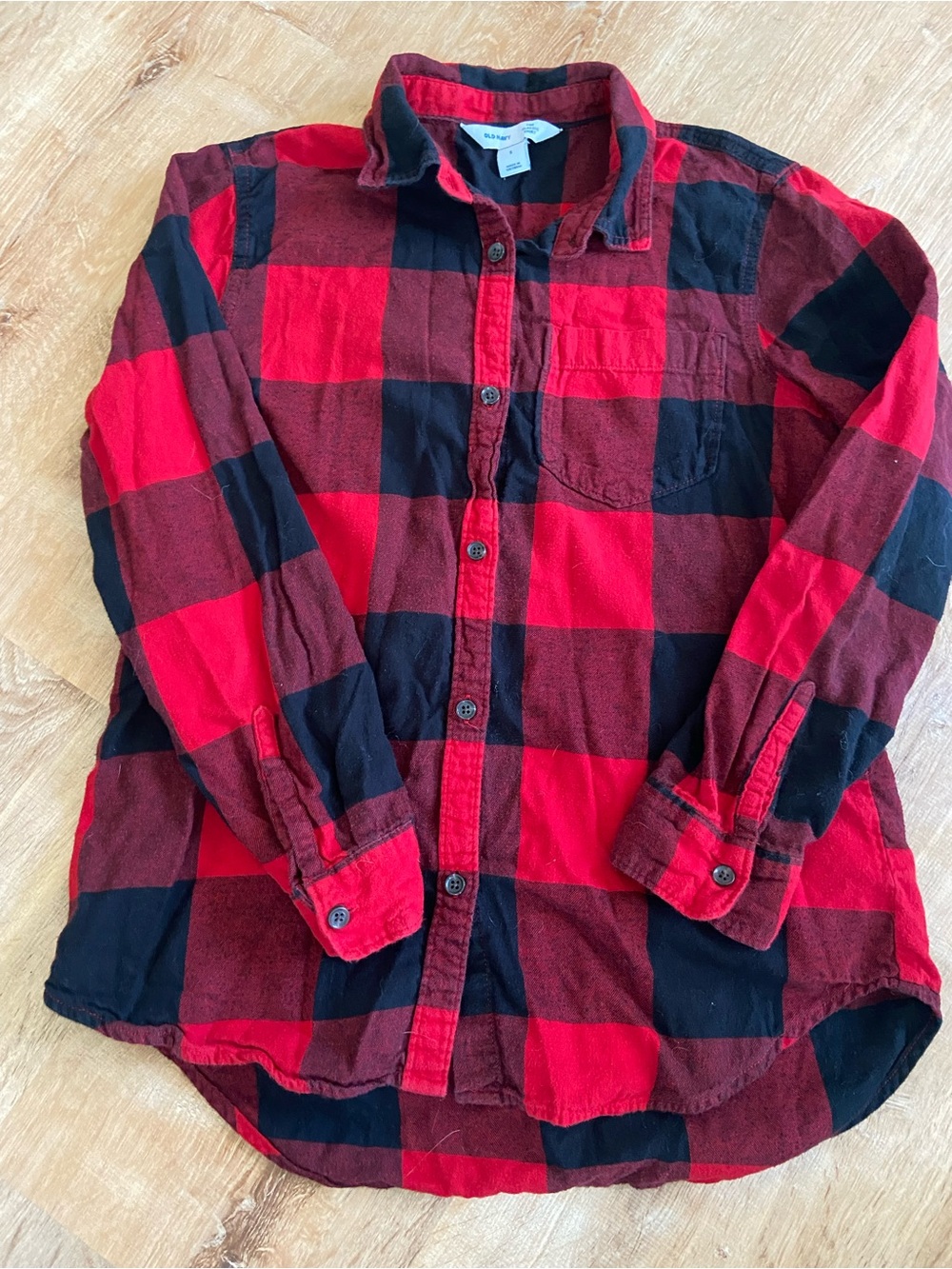Old Navy Red & Black Buffalo Plaid Button-Down Shirt